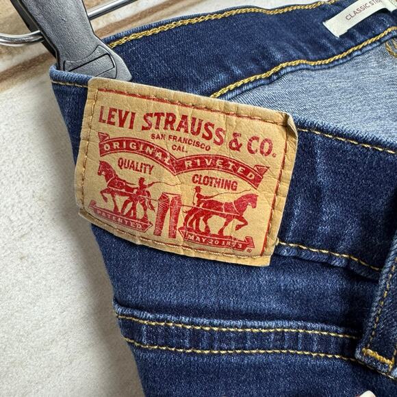 Levi's Blue Denim Classic Straight Jeans Plus Size 22W - Picture 8 of 12